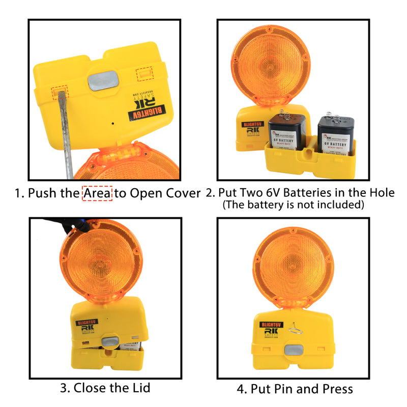 BLIGHT6V-1 Premium 03-10-3WAY6V Polycarbonate Barricade Light-RK Safety-RK Safety