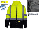 Class 3 High Visibility Sweatshirt , Full Zip Hooded, Fleece - H6612-RK Safety-RK Safety