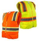 SRUS9811,9812, 9813 Class 2 Two Tone High Visibility Safety Vest- SRUSS9811&SRUSS9812 (Orange, Lime)-New York Hi-Viz Workwear-RK Safety