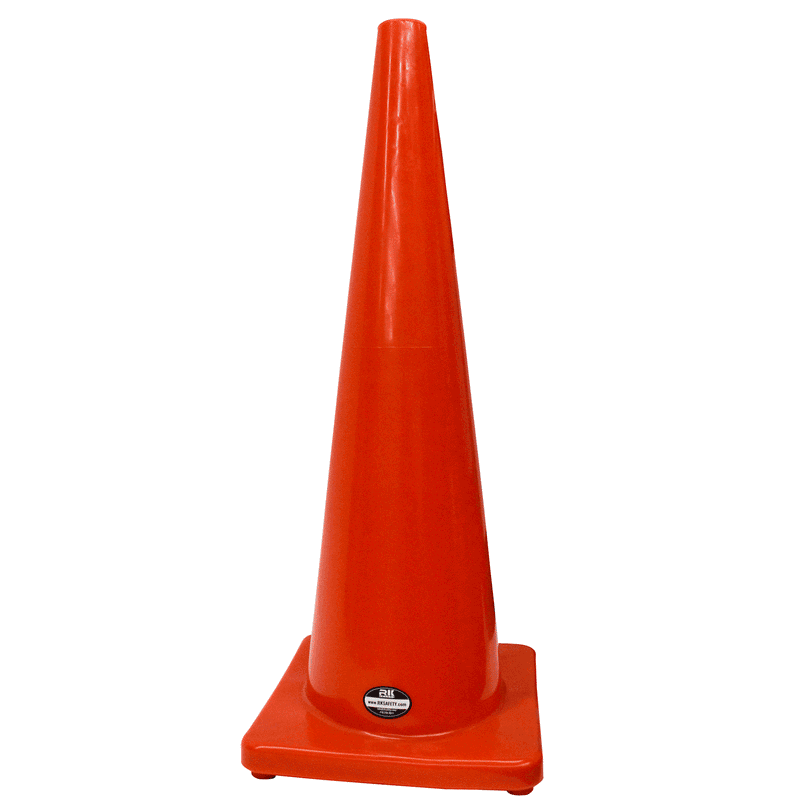 RK Safety 36" Orange Traffic PVC Cones With Orange Base, No refulctive Collars (6 Cones)… - RK Safety
