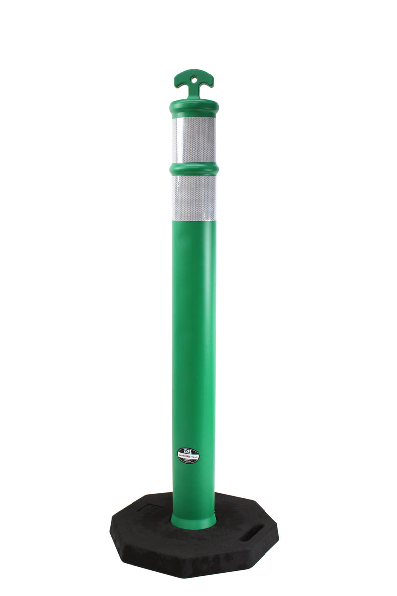 Traffic 42" Delineator Posts with 13 lbs Bases, Green-RK Safety-RK Safety