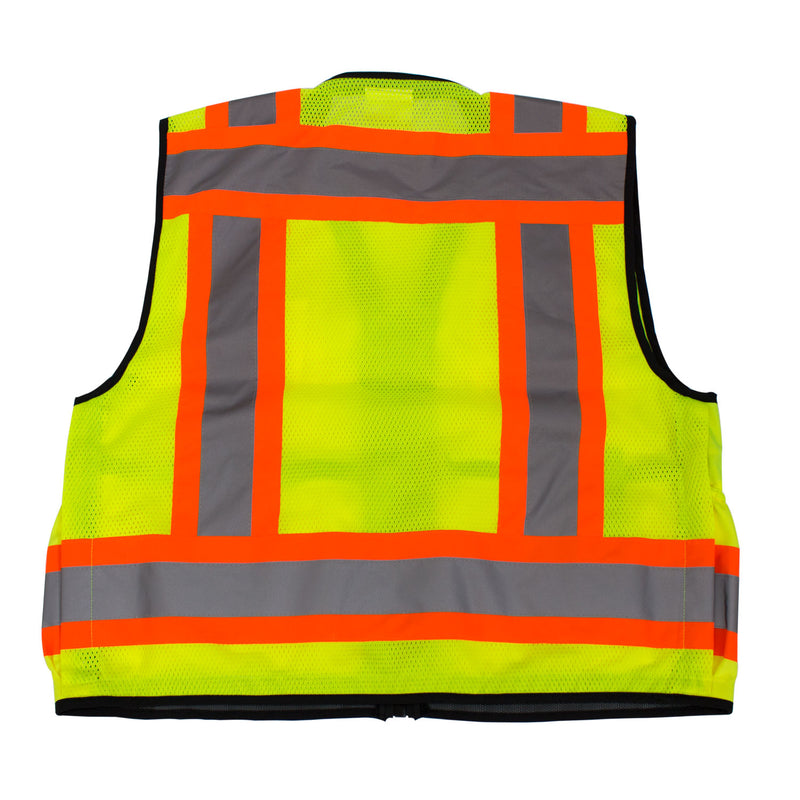 Rk Safety Class 2 Ploy Mesh Hi-visible, Two Tone Reflective Strips, Oxford Fabric for Pockets, Construction Traffic Emergency Safety Vest- SV6511&2 (Orange/ Lime)-RK Safety-RK Safety
