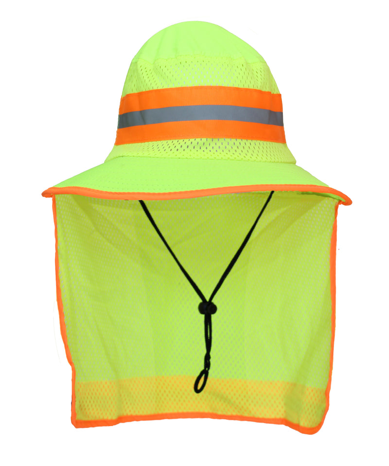 RK Sun Shade Reflective Stripe Hard Hat Accessory Neck Shield (Pack of 1, Hi-Vis Orange/Lime)-RK-HNS-OR-1,RK-HNS-LM-1-RK Safety-RK Safety