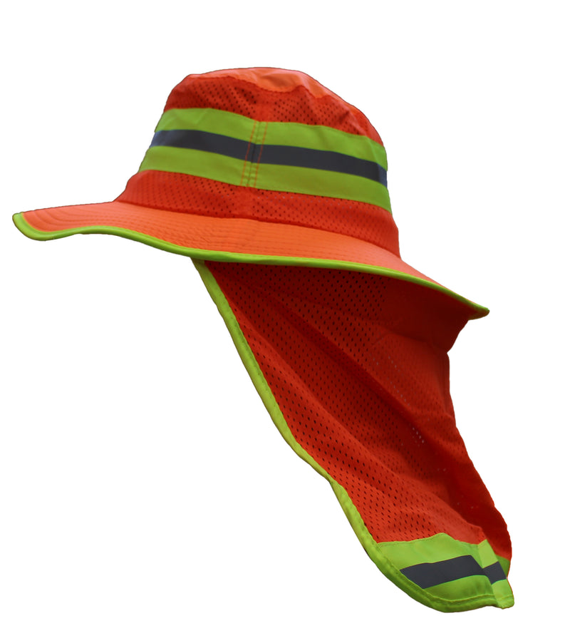 RK Sun Shade Reflective Stripe Hard Hat Accessory Neck Shield (Pack of 1, Hi-Vis Orange/Lime)-RK-HNS-OR-1,RK-HNS-LM-1-RK Safety-RK Safety