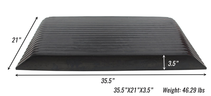 RK Safety RK-RTR06 Rise Solid Rubber Power Wheelchair Scooter Threshold Ramp (2 pcs, 35.5'' x 21'' x 3.5'')-RK Safety-RK Safety