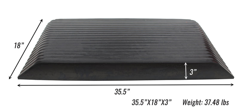 RK Safety RK-RTR05 Rise Solid Rubber Power Wheelchair Scooter Threshold Ramp (1 pcs, 35'' x 18'' x 3'')-RK Safety-RK Safety