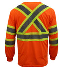 RK Safety BFL-T5711,12 & 13Class 2 High Visible Two Tone Reflective Strips Breathable Mesh Tshirts with X Pattern, Pockets Harness D-Ring Pass Thru, ANSI/ISEA (Orange/Lime & Black)-RK Safety-RK Safety