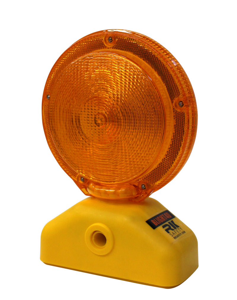 RK Safety BLIGHT4D Barricade Light, D-cell with Photocell, 3-Way Switch, Yellow Case/Red Lens (1 piece)-RK Safety-RK Safety