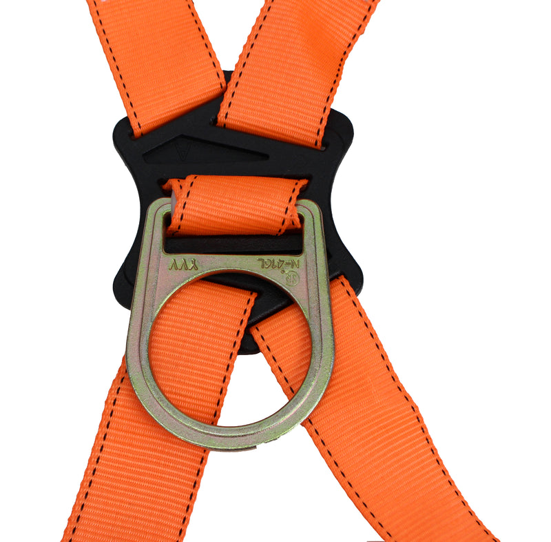 Spidergard SPH002 Three D-Ring Full Body Fall Protection Safety Harness (Yellow, L-XL) (1 Pack, Orange)-RK Safety-RK Safety