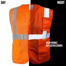 Class 2 High Vis Safety Vest with Reflective Strips - M8511& M8512 (Orange, Lime)-New York Hi-Viz Workwear-RK Safety
