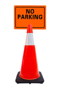 RK-Safety 28" Orange Cone, Black base With One 6" Reflective one Tape, Plus Cone Sign-RK Safety-RK Safety