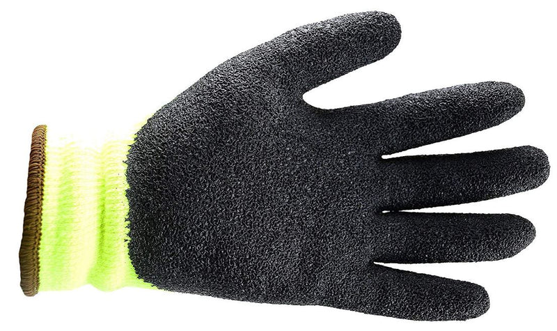 Better Grip BGWLAC3/4V Safety Winter Insulated Crinkle Finished 3/4 Latex Coated Work Gloves, 3 Pairs/ Pack (Hi-Vis Lime with Velcro)-RK Safety-RK Safety