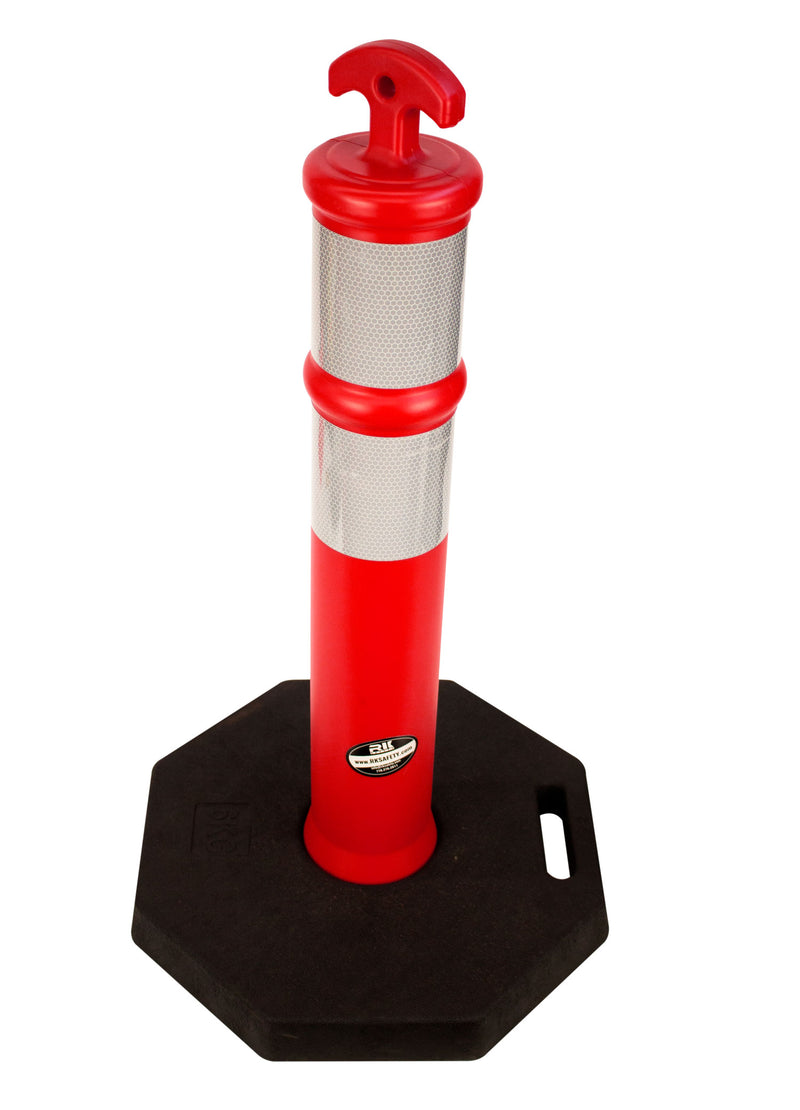 RK DPOST28 Polyethylene Portable Delineator Small Post with 13 lbs Recycled Octagonal Rubber Base, 28'' Height (Orange) …-RK Safety-RK Safety