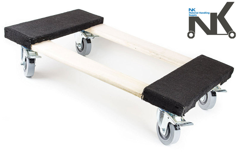 NK Furniture Movers Dolly, Soft Gray Non-marking TPR Wheels -Black-NK-RK Safety
