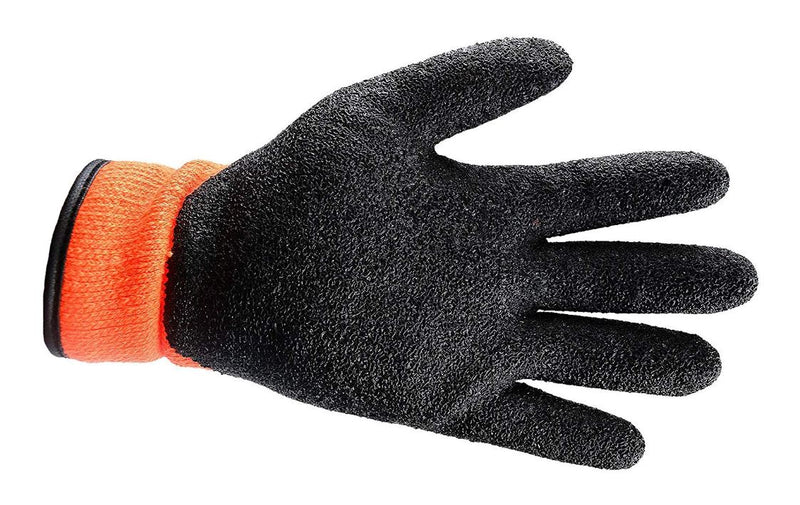 Better Grip BGWLAC3/4V Safety Winter Insulated Crinkle Finished 3/4 Latex Coated Work Gloves, 3 Pairs/ Pack ( Hi-Vis Orange with Velcro)-RK Safety-RK Safety