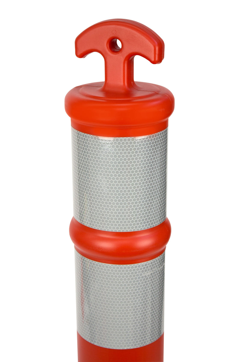 RK DPOST28 Polyethylene Portable Delineator Small Post with 13 lbs Recycled Octagonal Rubber Base, 28'' Height (Orange) …-RK Safety-RK Safety