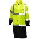 Class 3 Reflective Hi-Viz Black Bottom Long Rain Coat (Lime/Orange)-RK Safety-RK Safety