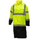 Class 3 Reflective Hi-Viz Black Bottom Long Rain Coat (Lime/Orange)-RK Safety-RK Safety