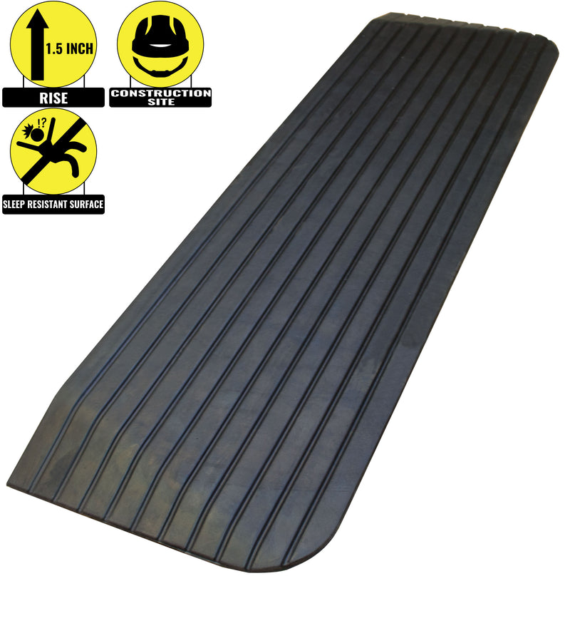 RK Safety RK-RTR02 1.5" Rise Solid Rubber Power WheelChair Scooter Threshold Ramp-RK Safety-RK Safety
