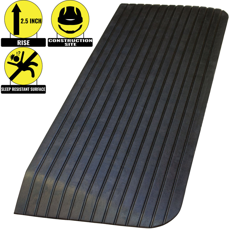 RK Safety RK-RTR04 2.5" Rise Solid Rubber Power WheelChair Scooter Threshold Ramp-RK Safety-RK Safety