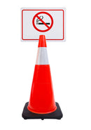 RK-Safety 28" Orange Cone, Black base With One 6" Reflective one Tape, Plus Cone Sign-RK Safety-RK Safety