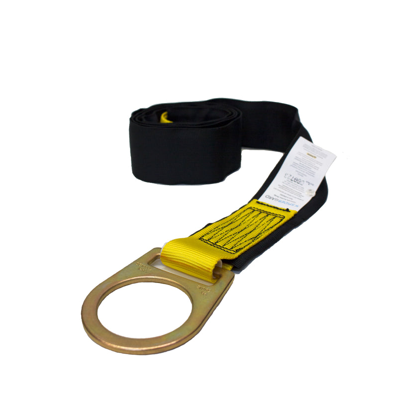 Spidergard SPA202 Fall Protection 6-Foot Loop and D-Ring End Concrete Anchor Strap with Protective Sheathing, Yellow Black-Spidergard-RK Safety