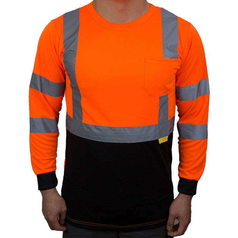 BFL8711;2 Class 3 Hi-Vis T Shirt with Moisture Wicking Mesh-(Lime/ Orange)-New York Hi-Viz Workwear-RK Safety