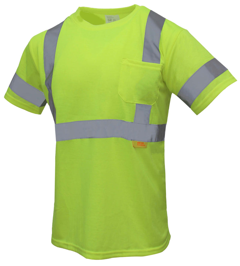 (Orange/Lime)Class 3 High Vis Reflective Short Sleeve Safety Shirt - 9081,9082-New York Hi-Viz Workwear-RK Safety
