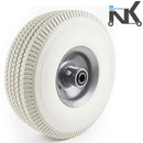 NK 10" x 3.5" Solid Rubber Flat Free Tubeless Wheel -WFF10GY-NK-RK Safety