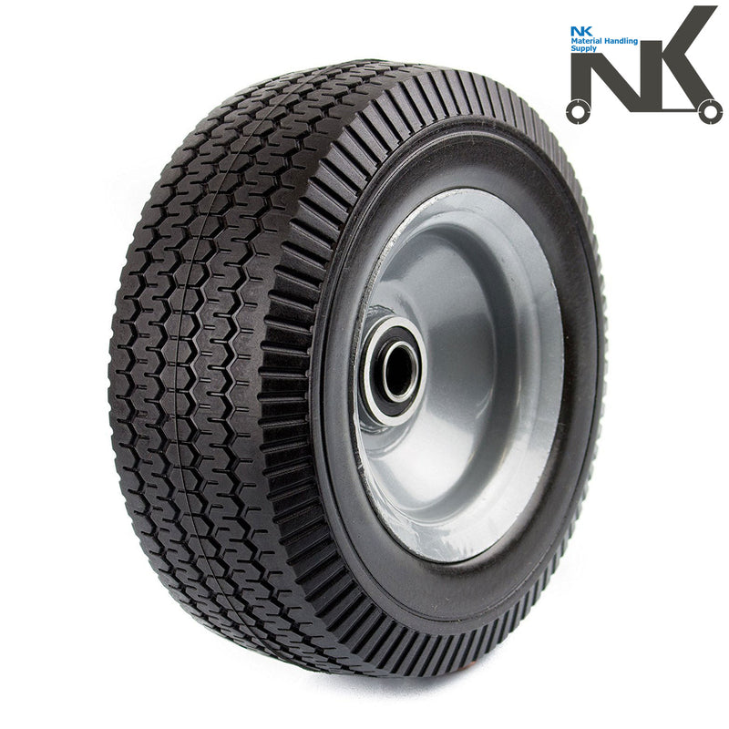NK 8" x 3.5" Solid Rubber Flat Free Tubeless Wheel - WFF8-NK-RK Safety