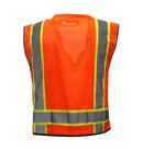 RK Safety P5511/P5512 Class 2 High Visible Two Tone Reflective Strips Breathable Mesh Vest, Pockets Harness D-Ring Pass Thru, ANSI/ISEA, Construction Motorcycle Traffic Emergency X pattern (Orange/Lime)-RK Safety-RK Safety