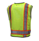 RK Safety P5511/P5512 Class 2 High Visible Two Tone Reflective Strips Breathable Mesh Vest, Pockets Harness D-Ring Pass Thru, ANSI/ISEA, Construction Motorcycle Traffic Emergency X pattern (Orange/Lime)-RK Safety-RK Safety