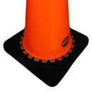 36" RK Orange Safety PVC Traffic Cone, Black Base with 6" + 4" Reflective Collars,Black Base…-RK Safety-RK Safety