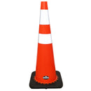 36" RK Orange Safety PVC Traffic Cone, Black Base with 6" + 4" Reflective Collars,Black Base…-RK Safety-RK Safety