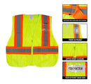 Class 2 Hi Viz Safety Vest with Reflective Strips and Pockets -SAZ8211& SAZ8212(Orange, Lime)-New York Hi-Viz Workwear-RK Safety