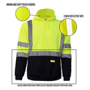 Class 3 High Visibility Sweatshirt, Hooded Pullover - H8312-New York Hi-Viz Workwear-RK Safety