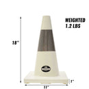 18" RK White Safety Traffic PVC Cones, White Base with One Reflective Collar-RK Safety-RK Safety
