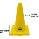 18" RK Yellow Safety Traffic PVC Cones, Yellow Base-RK Safety-RK Safety
