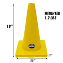 18" RK Yellow Safety Traffic PVC Cones, Yellow Base-RK Safety-RK Safety