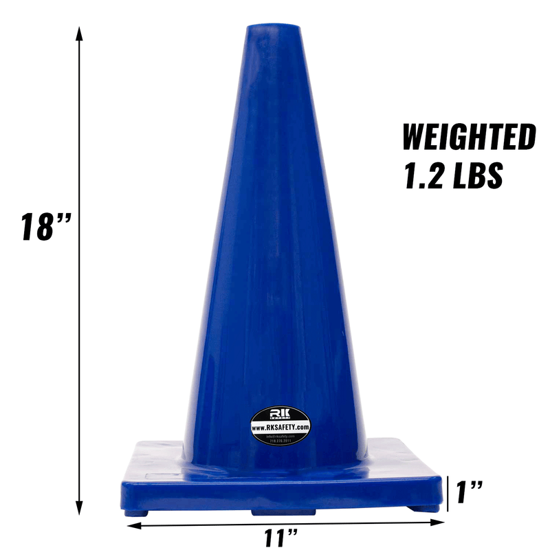 18" RK Safety Traffic PVC Cones, Blue Base-RK Safety-RK Safety