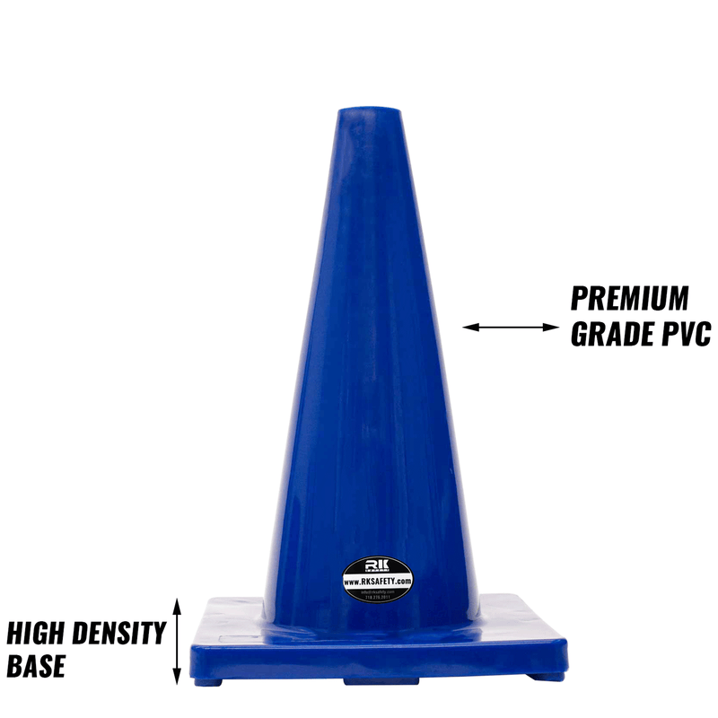 18" RK Safety Traffic PVC Cones, Blue Base-RK Safety-RK Safety