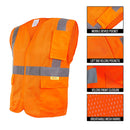 Class 2 High Vis Safety Vest with Reflective Strips - M8511& M8512 (Orange, Lime)-New York Hi-Viz Workwear-RK Safety
