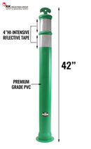 Traffic 42" Delineator Posts with 13 lbs Bases, Green-RK Safety-RK Safety