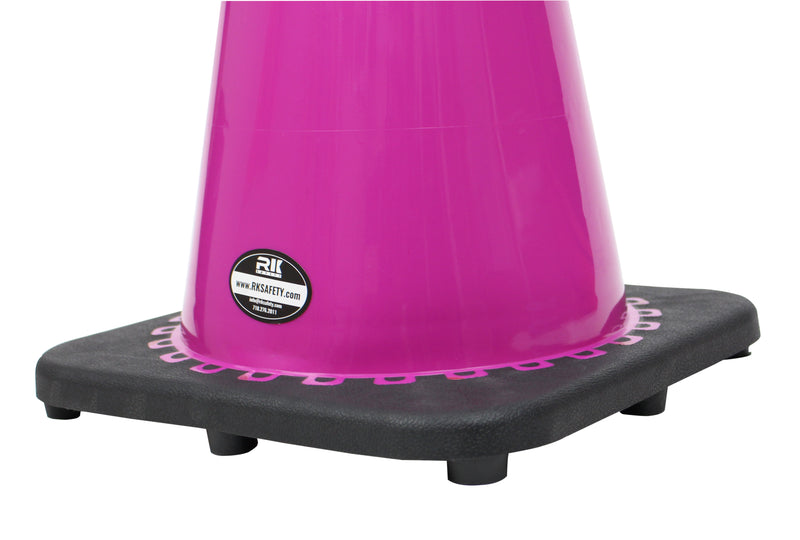 (Set of 8) 28" RK Pink Safety Traffic PVC Cones, Black Base with One Reflective Collar…-RK Safety-RK Safety