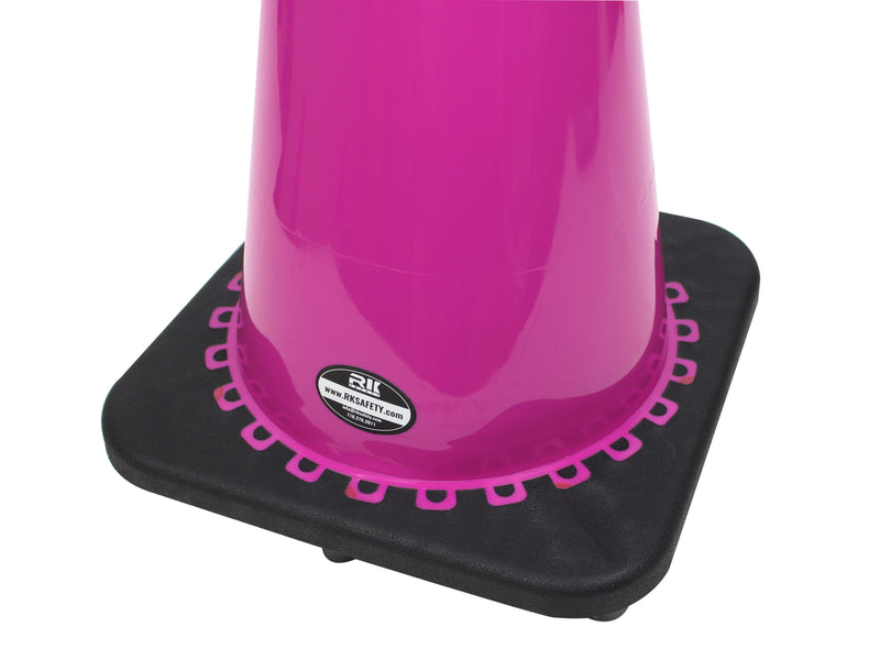 (Set of 8) 28" RK Pink Safety Traffic PVC Cones, Black Base with One Reflective Collar…-RK Safety-RK Safety