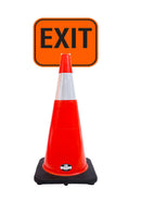 RK-Safety 28" Orange Cone, Black base With One 6" Reflective one Tape, Plus Cone Sign-RK Safety-RK Safety