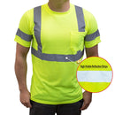 (Orange/Lime)Class 3 High Vis Reflective Short Sleeve Safety Shirt - 9081,9082-New York Hi-Viz Workwear-RK Safety