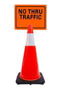 RK-Safety 28" Orange Cone, Black base With One 6" Reflective one Tape, Plus Cone Sign-RK Safety-RK Safety