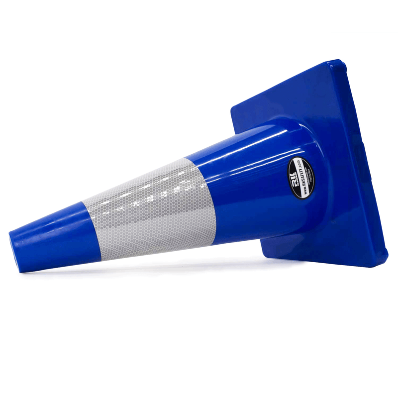 18" RK Blue Safety Traffic PVC Cones, Blue Base with one reflective color-RK Safety-RK Safety
