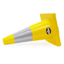 18" RK Yellow Safety Traffic PVC Cones, Yellow Base with One Reflective Collar-RK Safety-RK Safety